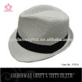 Günstige White Fedora Hut mit Black Band